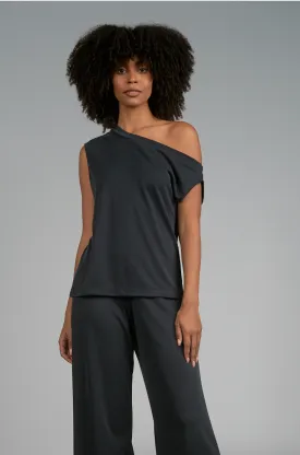 One Shoulder Top - Black
