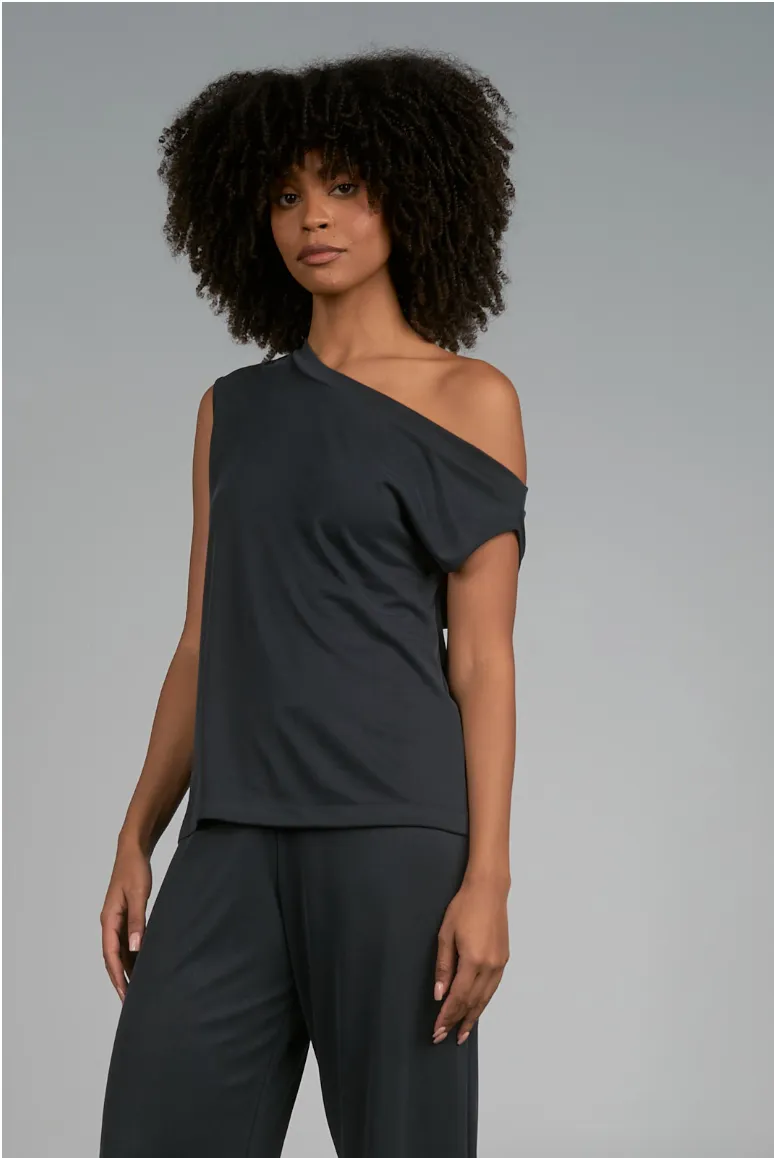 One Shoulder Top - Black