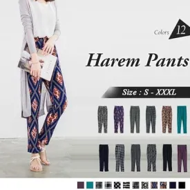 PRINTED HAREM LONG TROUSERS
