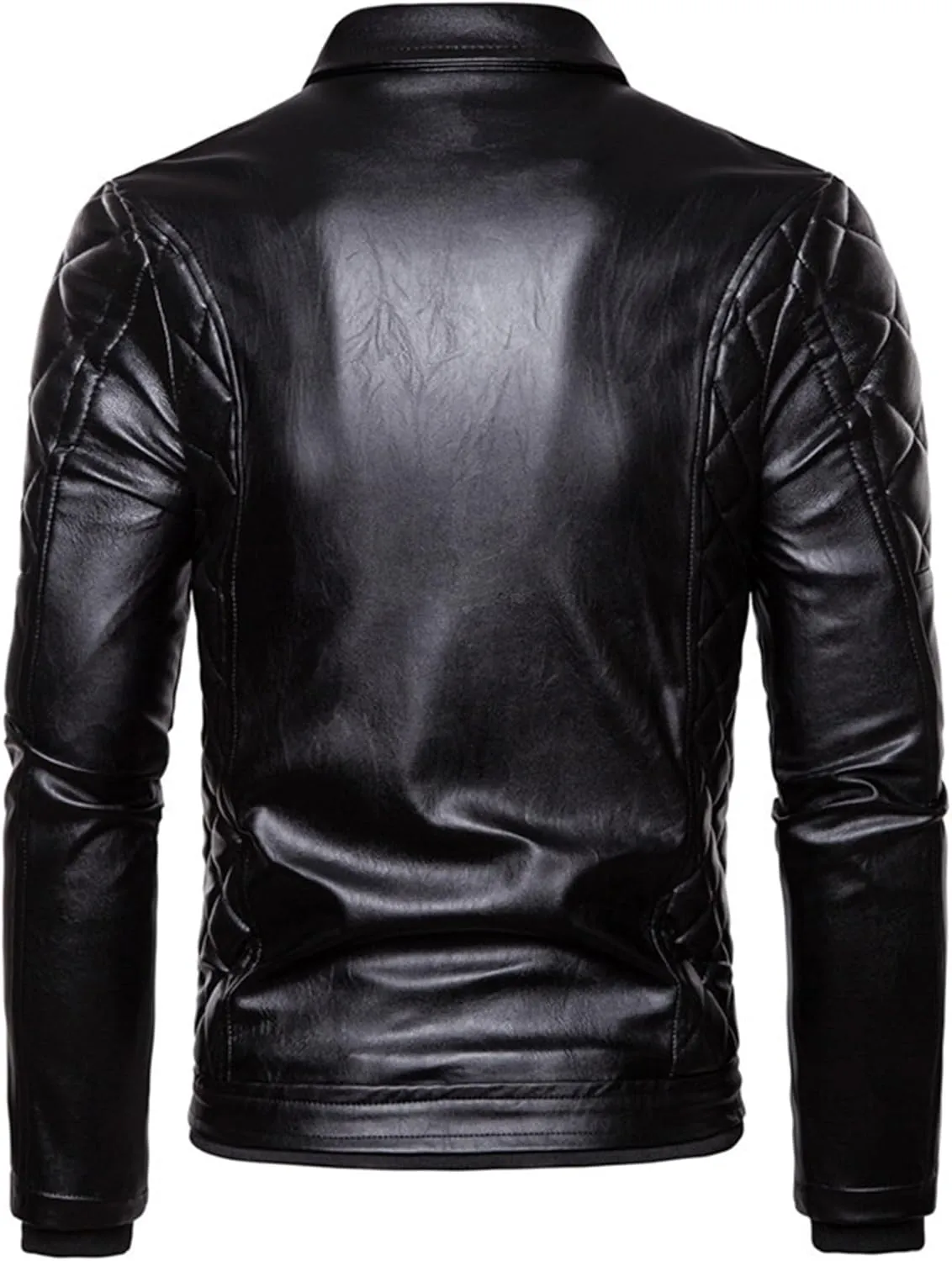 "Men's Removable Fur Collar Jacket Retro Leather Jacket Vintage Style Motorcycle Pocket Zipper Up Jacket "