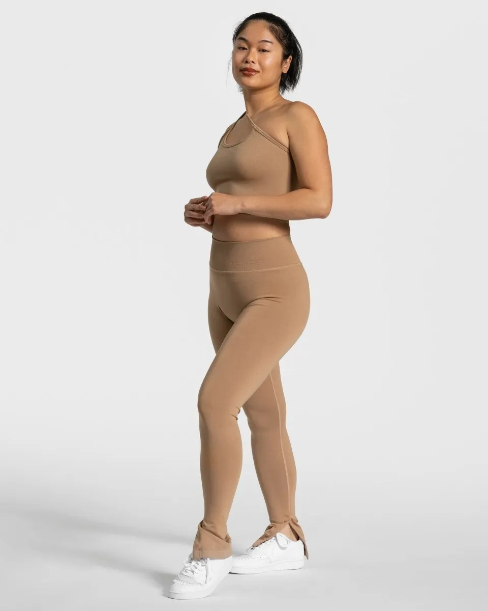 Sassy One Shoulder Top "Beige"