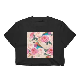 Seamless Vintage Roses Women's Crop Top