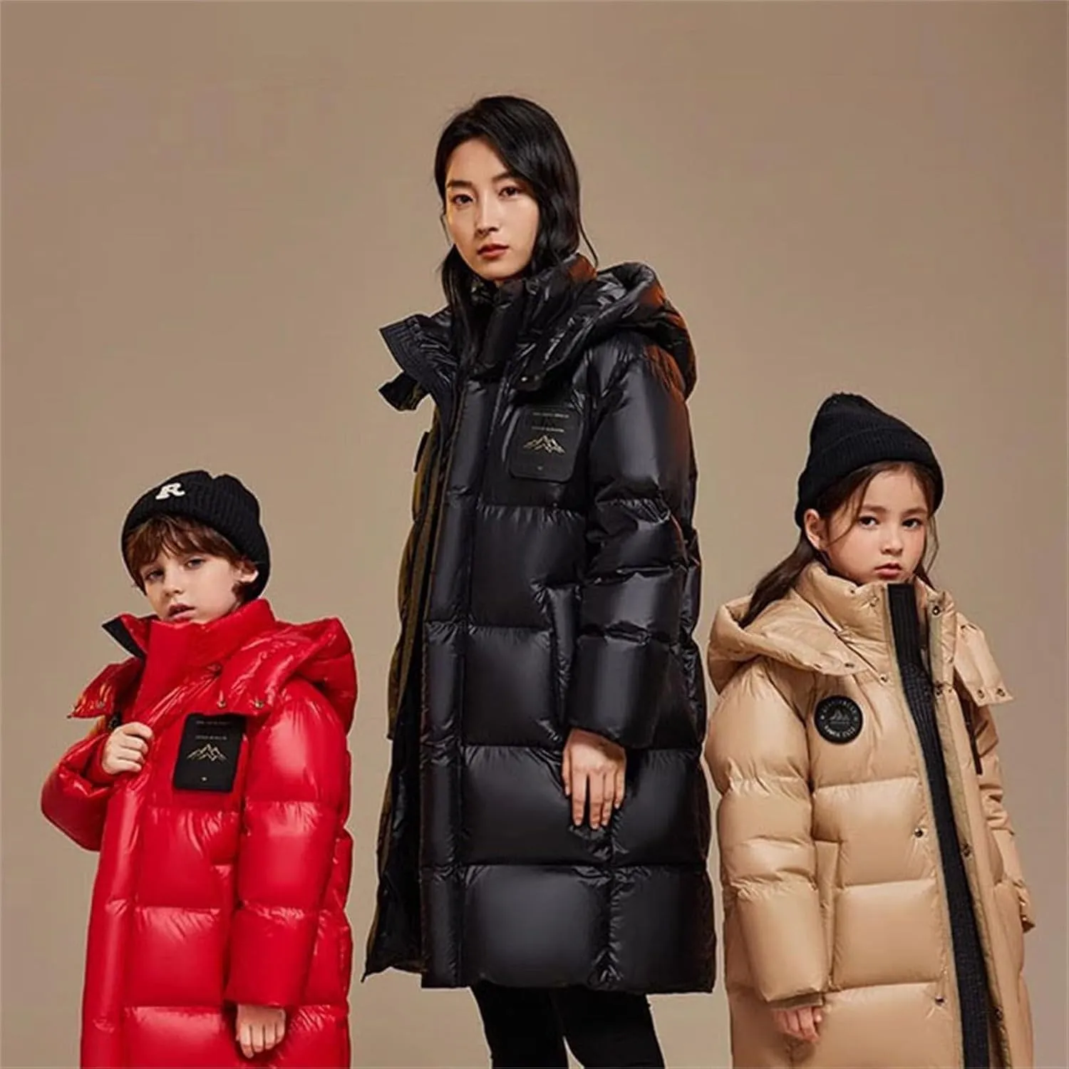 ToddlBy Boys Girls Long Puffer Down Jacket Kids Hooded Down Winter Coat Thick Warm Coat Parka Padded Jacket