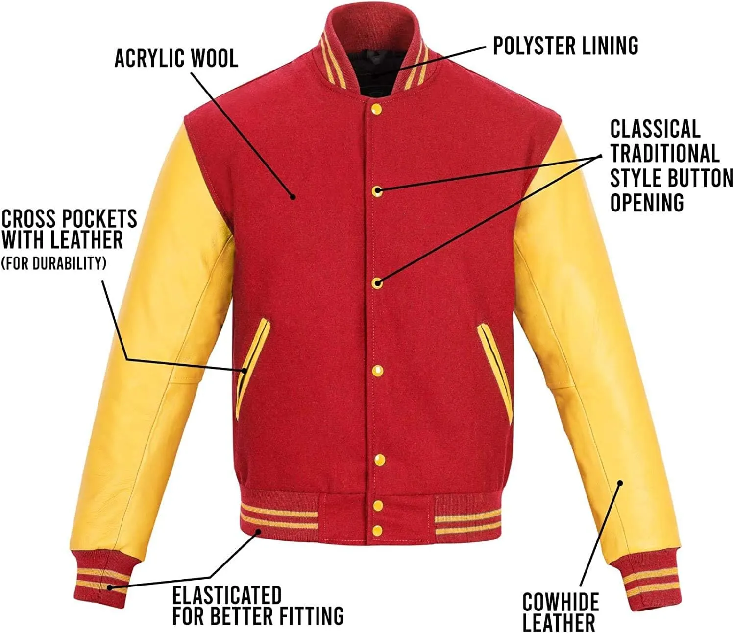 Varsity Jacket Baseball Letterman Jacket Wool and Leather Premium Quality Unisex Basketball Jacket